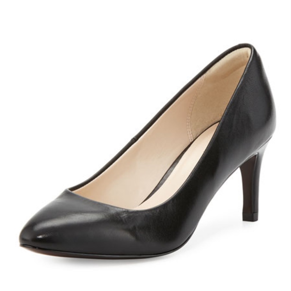 Cole Haan Lena Mid black leather pointed-toe pump